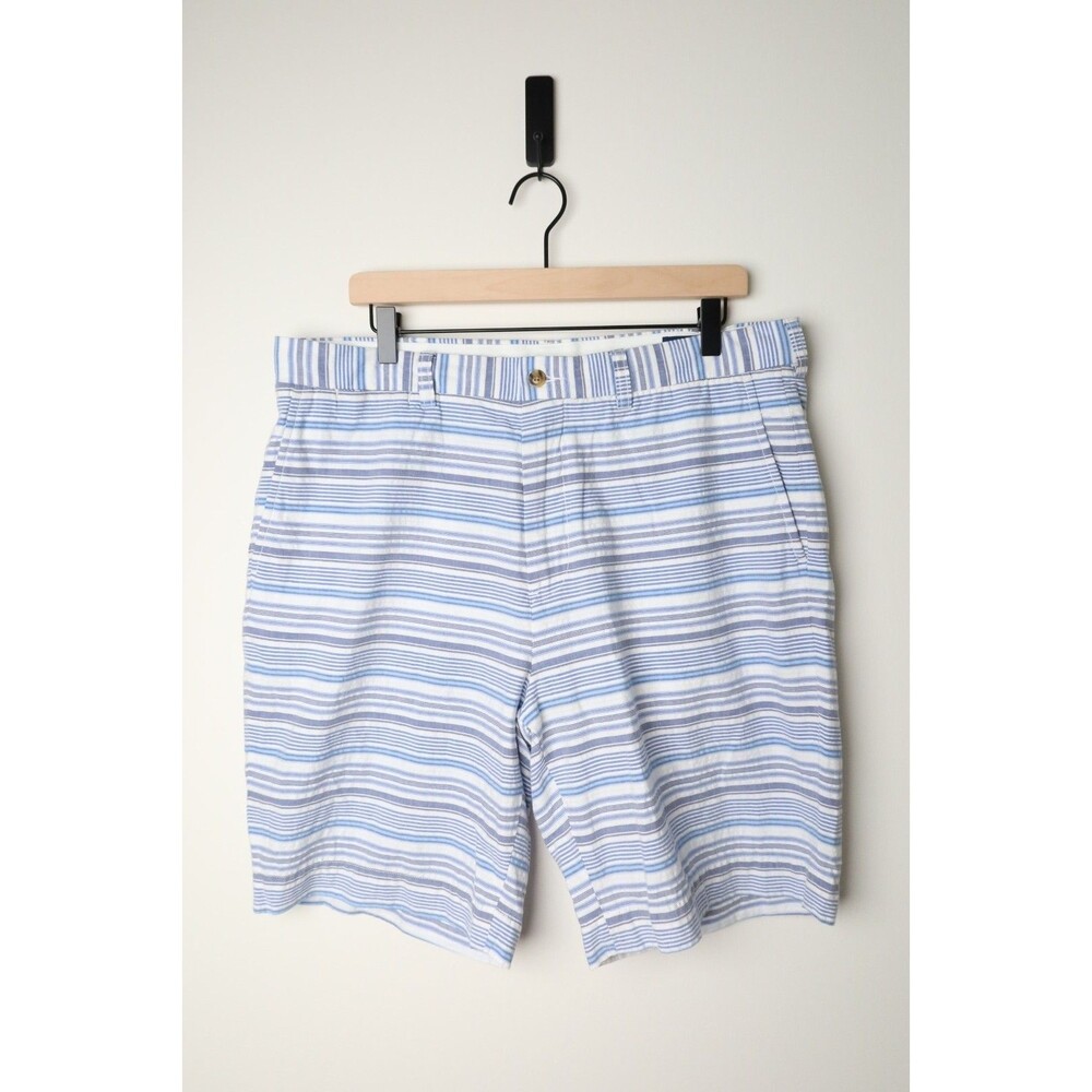 Polo Ralph Lauren Stretch Classic Fit Chino Shorts Mens 36 Blue Striped Cotton